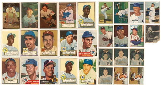 1940-50s Topps, Bowman and Others Multi-Sport Hall of Famers and Stars "Shoebox" Collection (840+ Cards) – Including Musial, Berra, Mathews, T. Williams, Ford and Much More!